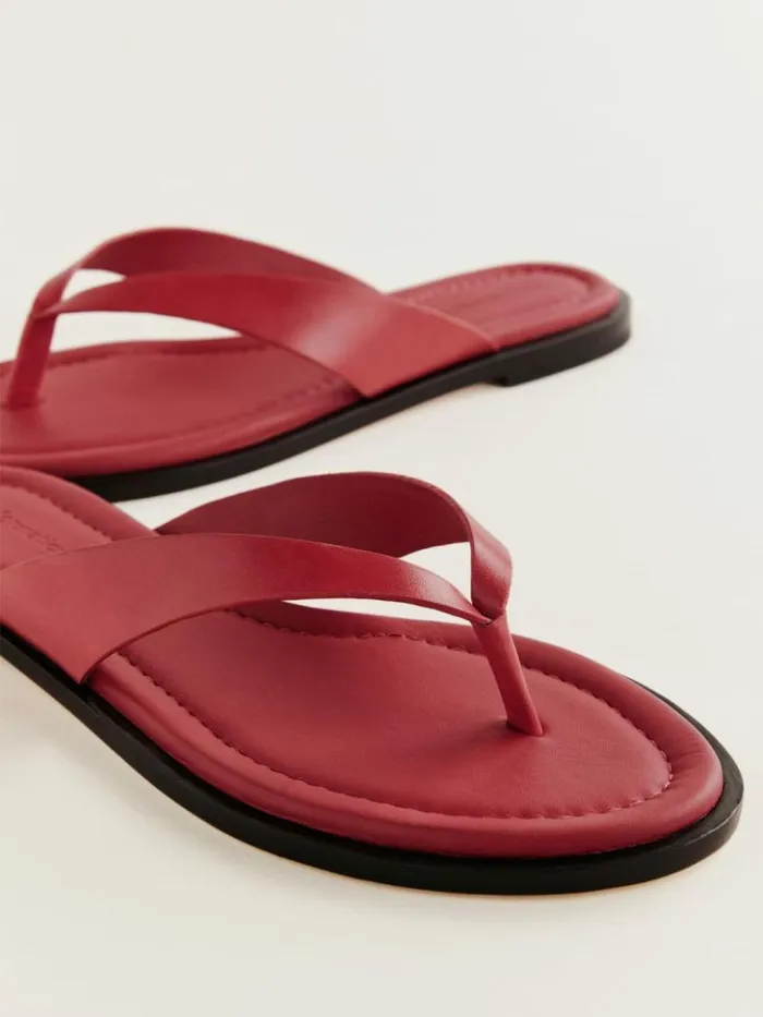 Shoes The Reformation Jessie Thong Sandal Lipstick Leather