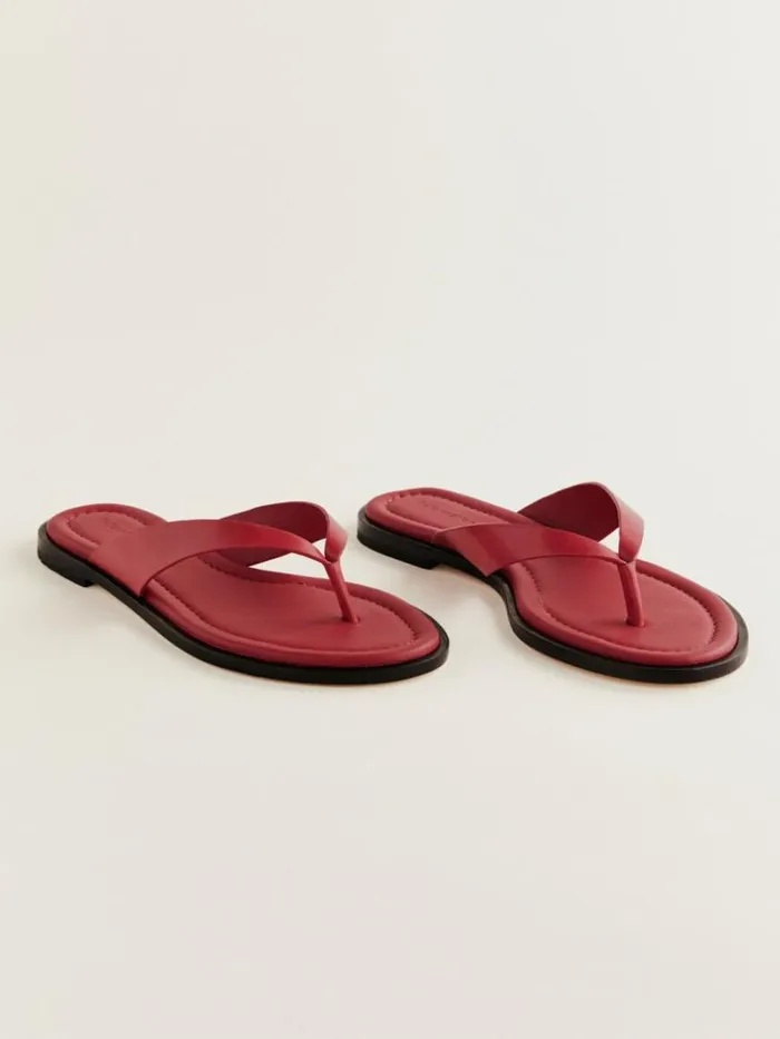 Shoes The Reformation Jessie Thong Sandal Lipstick Leather