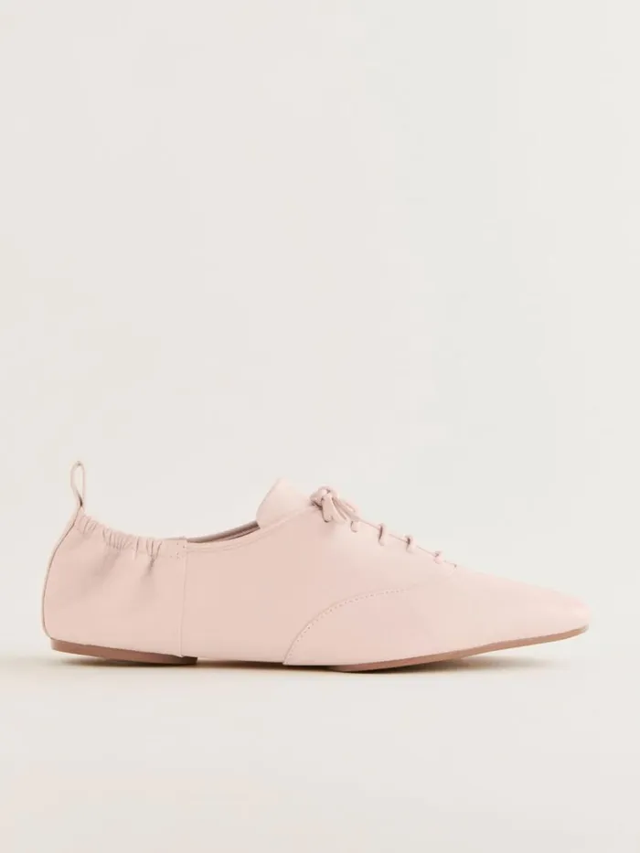 Shoes The Reformation Marie Laceup Oxford Alabaster Leather