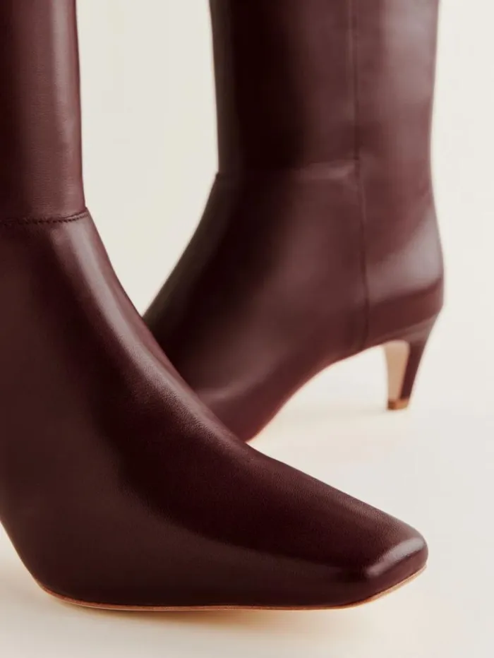 Shoes The Reformation Remy Knee Boot Ruby Leather