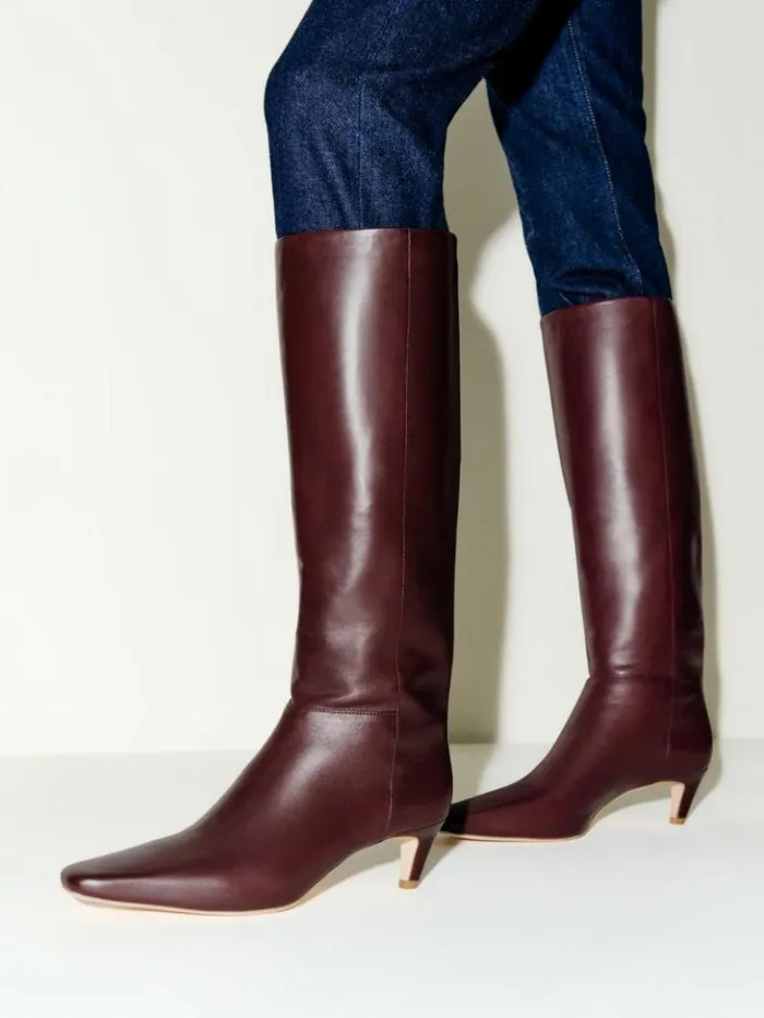 Shoes The Reformation Remy Knee Boot Ruby Leather