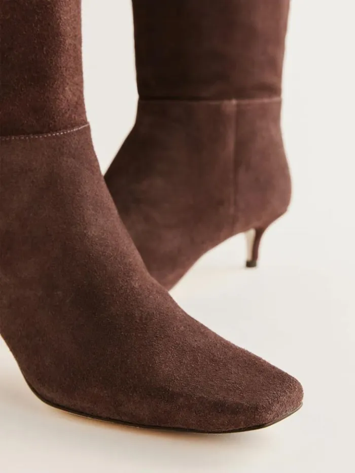 Shoes The Reformation Roxanne Over The Knee Boot Chocolate Suede