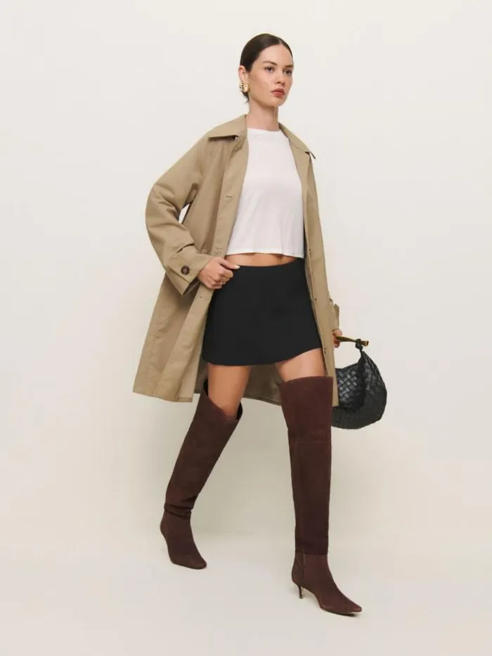 Shoes The Reformation Roxanne Over The Knee Boot Chocolate Suede