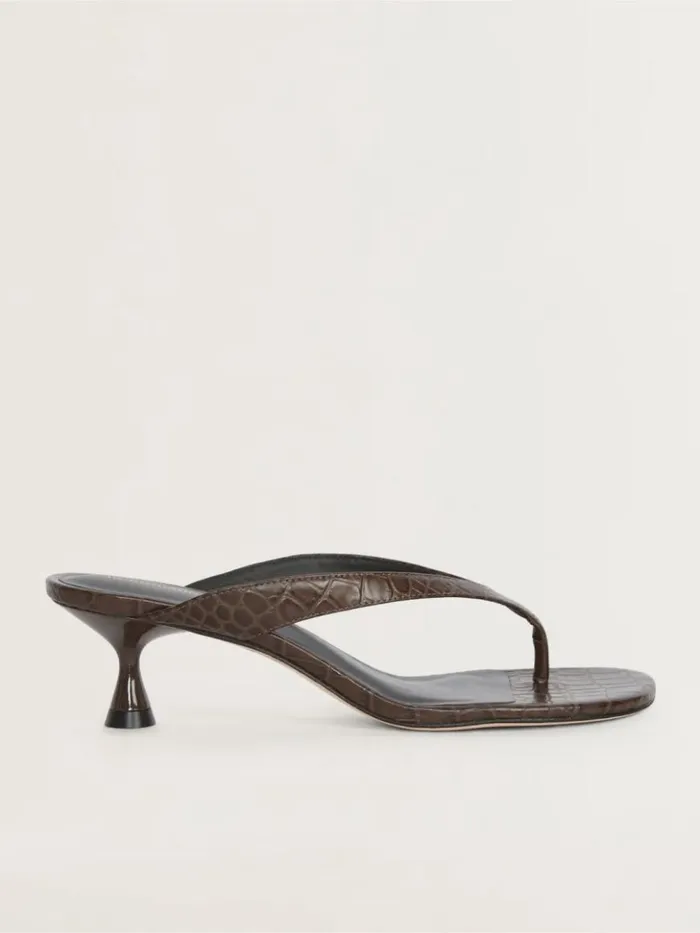 Shoes The Reformation Sophie Heeled Sandal Brown Croceffect