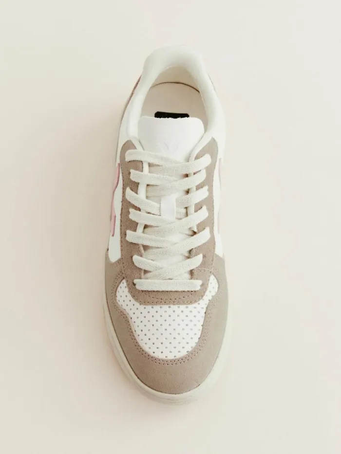 Shoes The Reformation Veja V10 Leather Sneaker Extra White Petale Sahara