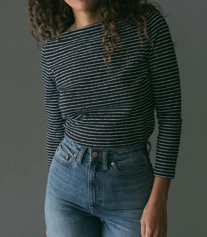 Shop ARLANA KNIT TEE Riviere Stripe DEN Knitwear