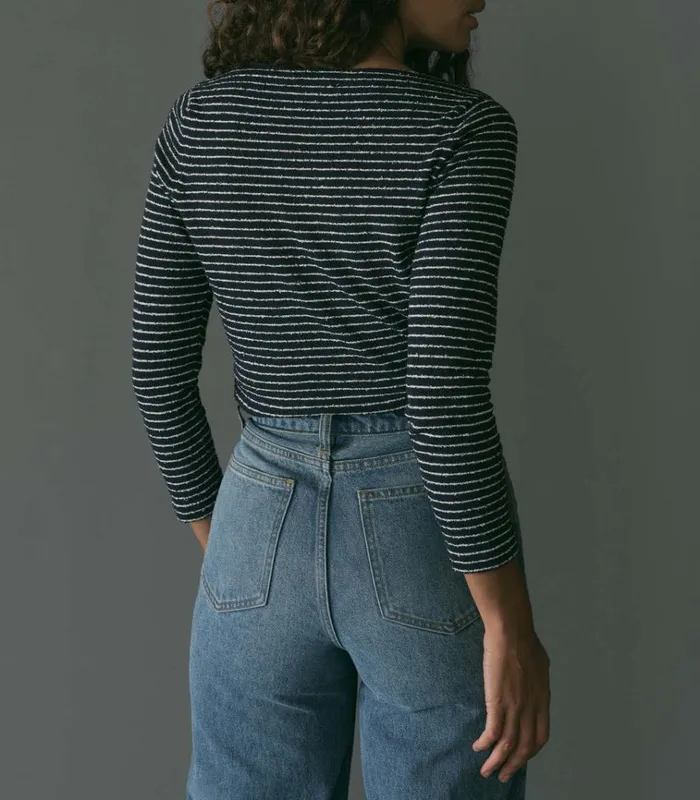 Shop ARLANA KNIT TEE Riviere Stripe DEN Knitwear
