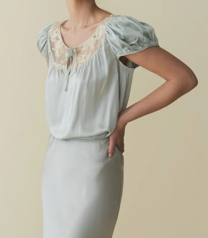 Shop CAMRI TOP Dusty Blue DEN Tops