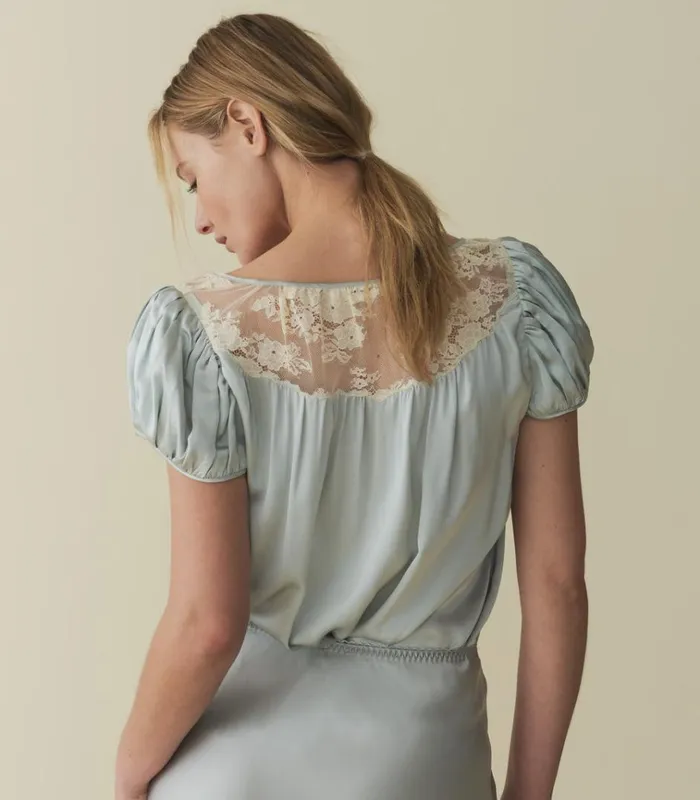 Shop CAMRI TOP Dusty Blue DEN Tops