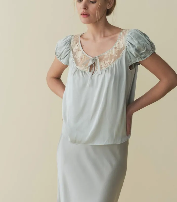 Shop CAMRI TOP Dusty Blue DEN Tops