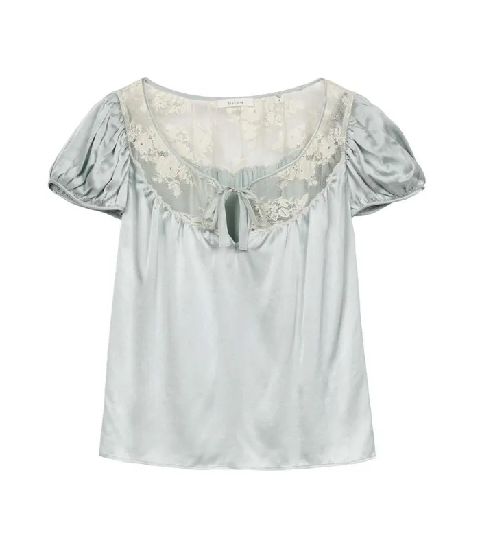 Shop CAMRI TOP Dusty Blue DEN Tops