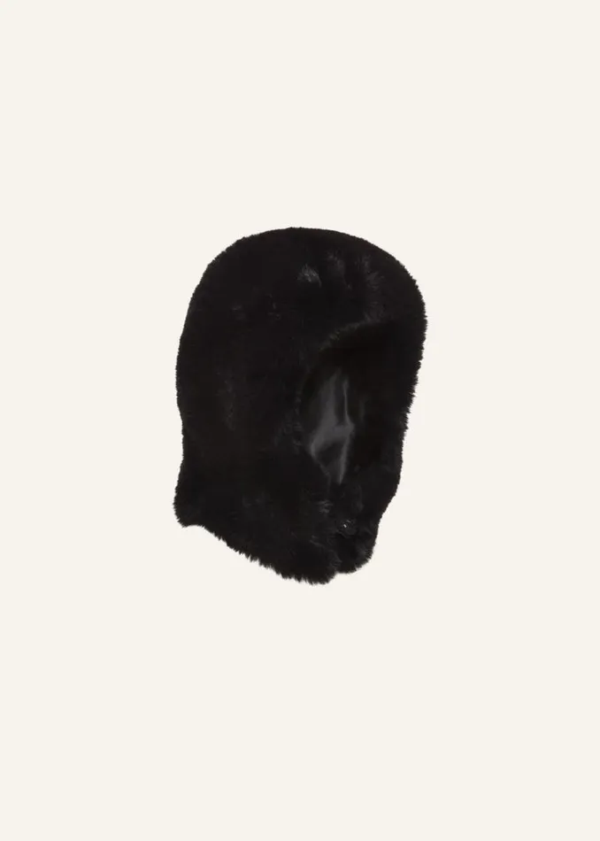 Shop Magda Butrym Accessories Faux Fur Trapper Hat In Black Shop Magda Butrym Accessories Faux Fur Trapper Hat In Black