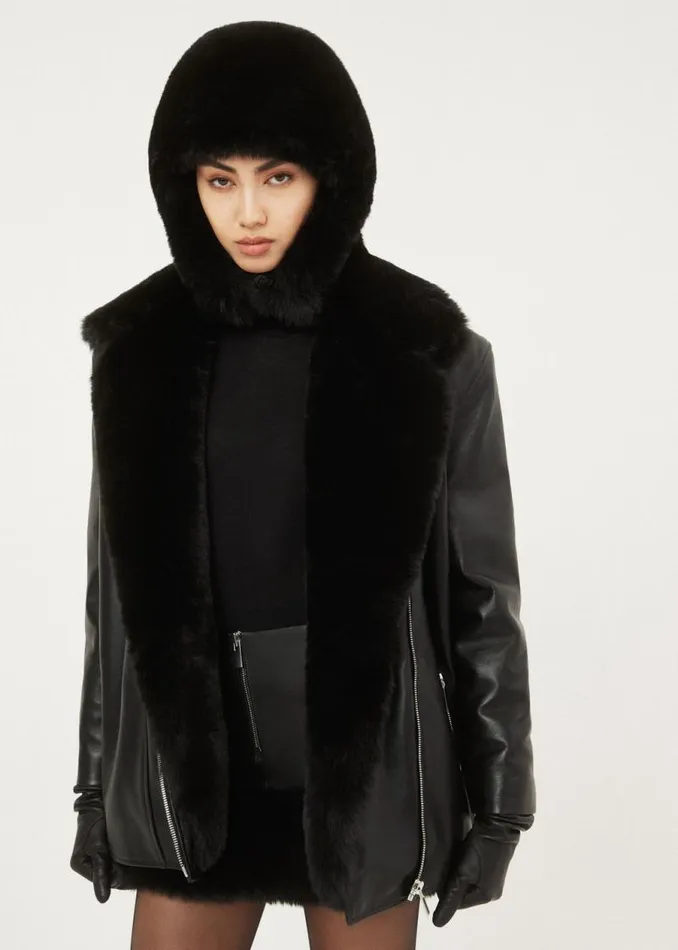 Shop Magda Butrym Accessories Faux Fur Trapper Hat In Black Shop Magda Butrym Accessories Faux Fur Trapper Hat In Black