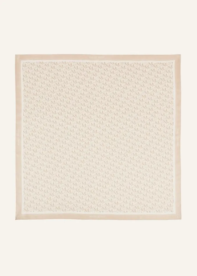 Shop Magda Butrym Accessories Logo Print Silk Scarf In Camel