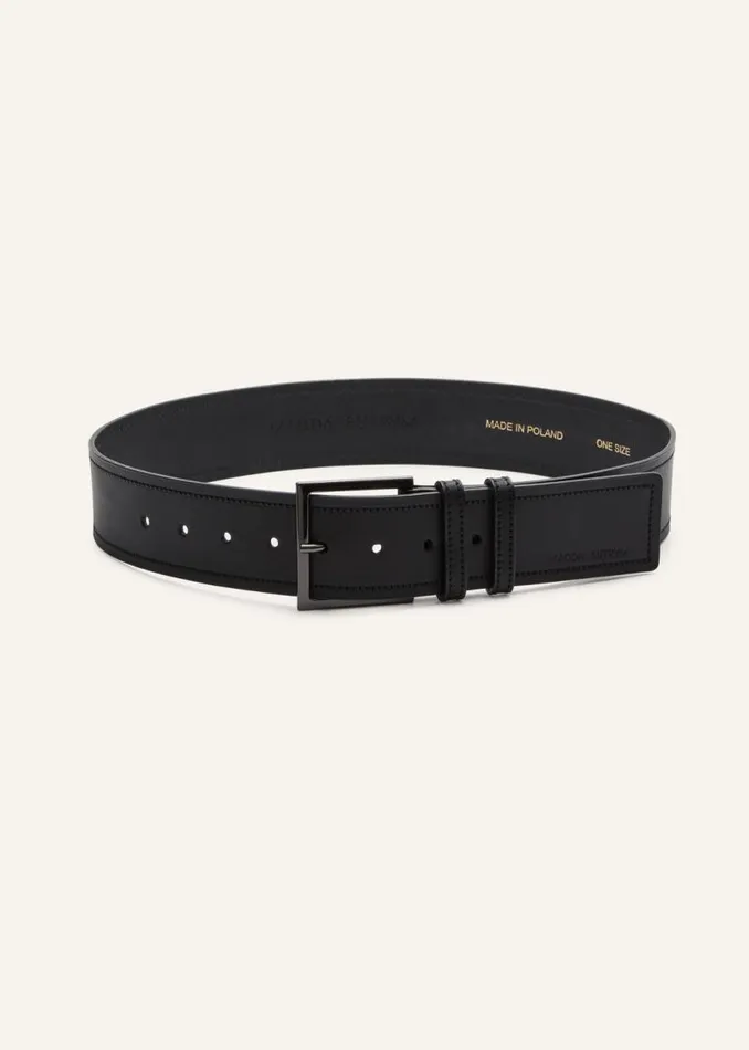 Shop Magda Butrym Accessories Wide Leather Belt In Black Leather Shop Magda Butrym Accessories Wide Leather Belt In Black Leather