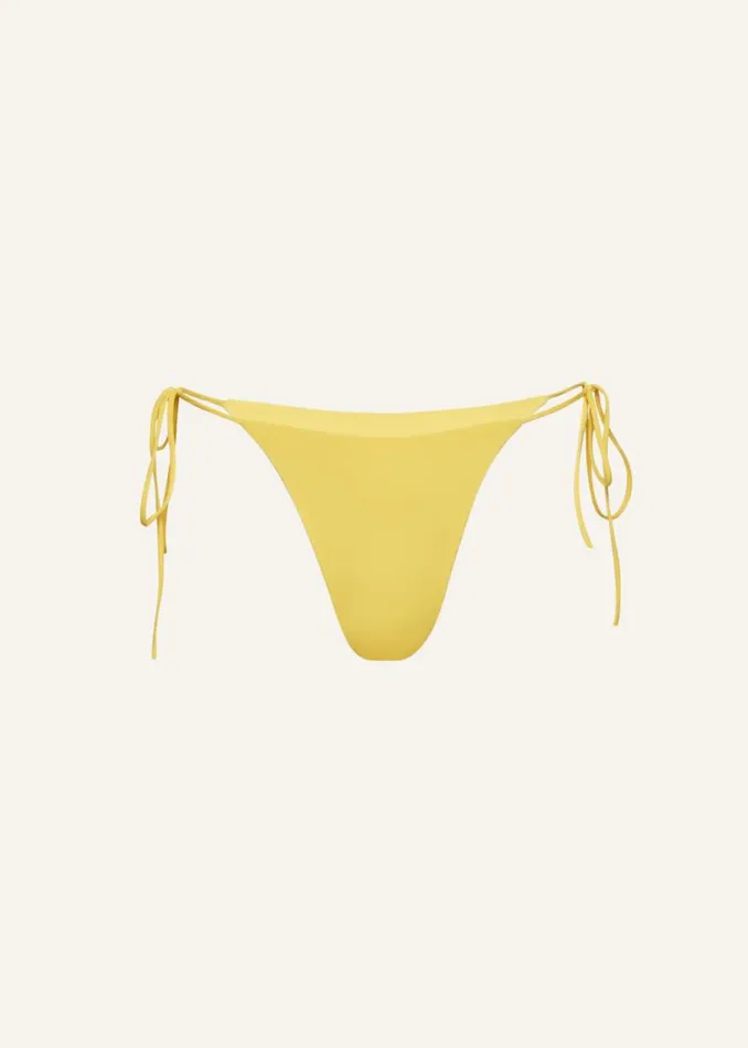 Shop Magda Butrym Beachwear Highwaist String Tie Swim Bottom In Yellow