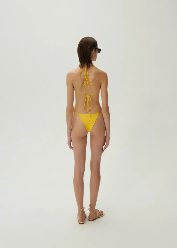Shop Magda Butrym Beachwear Highwaist String Tie Swim Bottom In Yellow Shop Magda Butrym Beachwear Highwaist String Tie Swim Bottom In Yellow