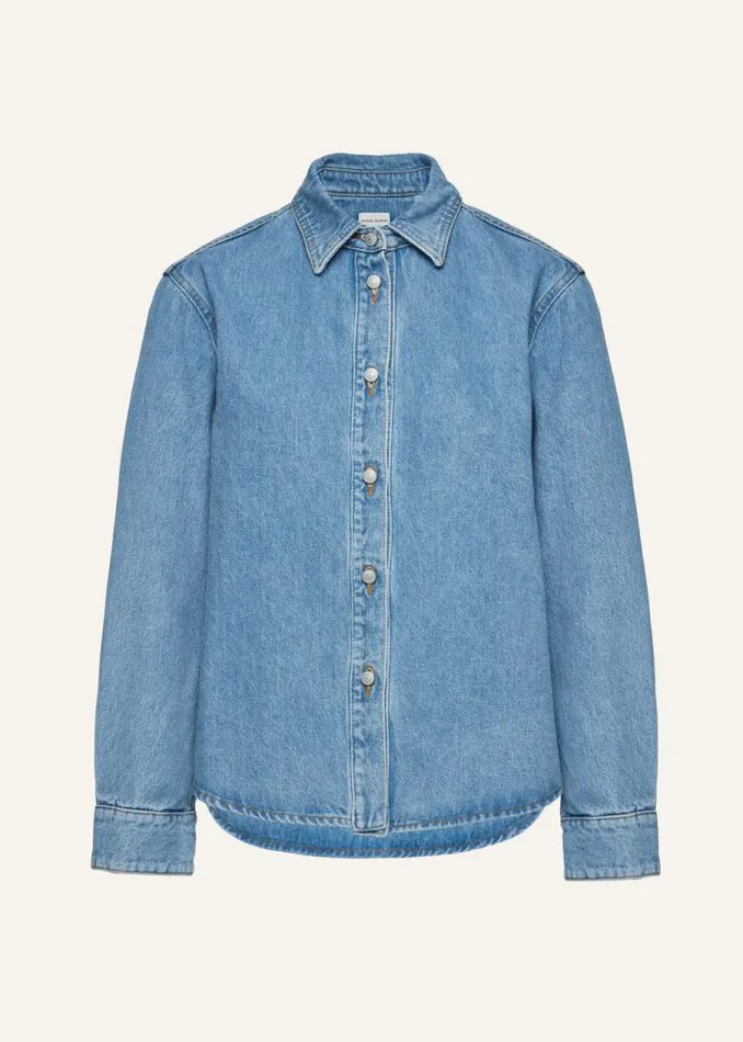 Shop Magda Butrym Denim Classic Oversized Denim Shirt In Light Blue