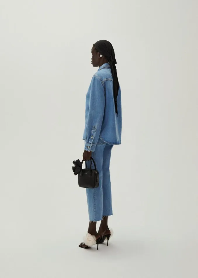 Shop Magda Butrym Denim Classic Oversized Denim Shirt In Light Blue Shop Magda Butrym Denim Classic Oversized Denim Shirt In Light Blue
