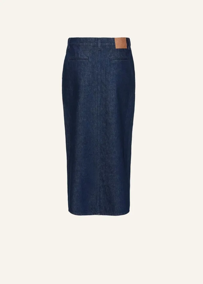 Shop Magda Butrym Denim Long Denim Skirt In Indigo Shop Magda Butrym Denim Long Denim Skirt In Indigo