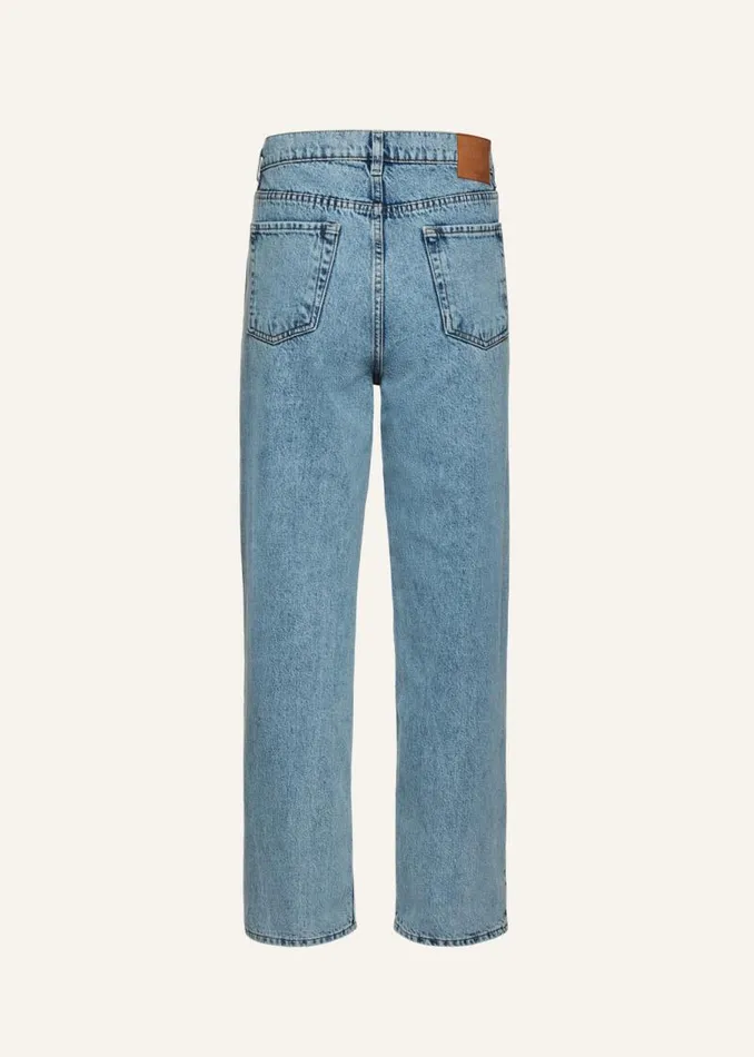 Shop Magda Butrym Denim Loose Leg Denim Pants In Faded Blue Shop Magda Butrym Denim Loose Leg Denim Pants In Faded Blue
