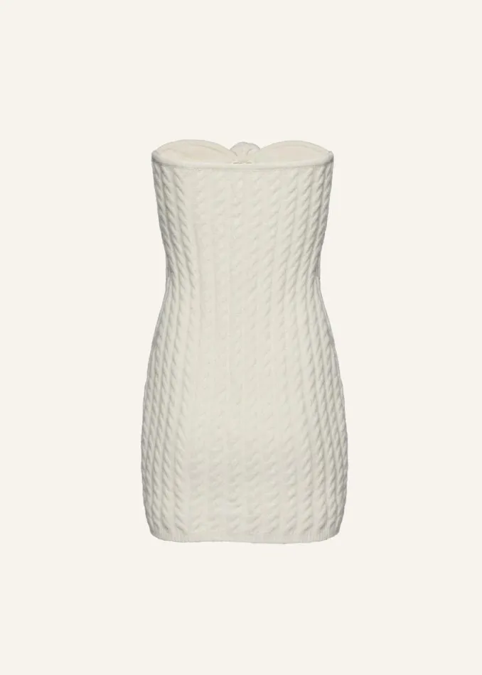 Shop Magda Butrym Dresses Bustier Cable Knit Mini Dress In Cream Shop Magda Butrym Dresses Bustier Cable Knit Mini Dress In Cream