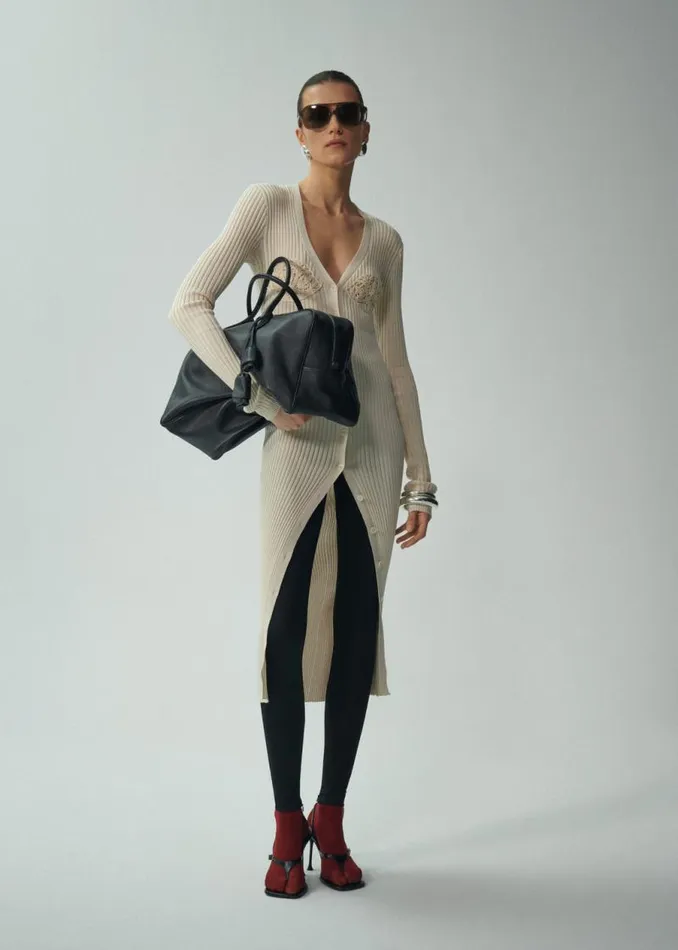 Shop Magda Butrym Dresses Crochet Bra Cardigan Dress In Cream Shop Magda Butrym Dresses Crochet Bra Cardigan Dress In Cream