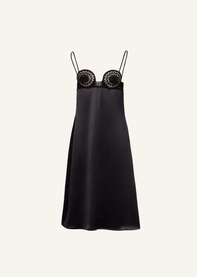 Shop Magda Butrym Dresses Crochet Bustier Midi Dress In Black