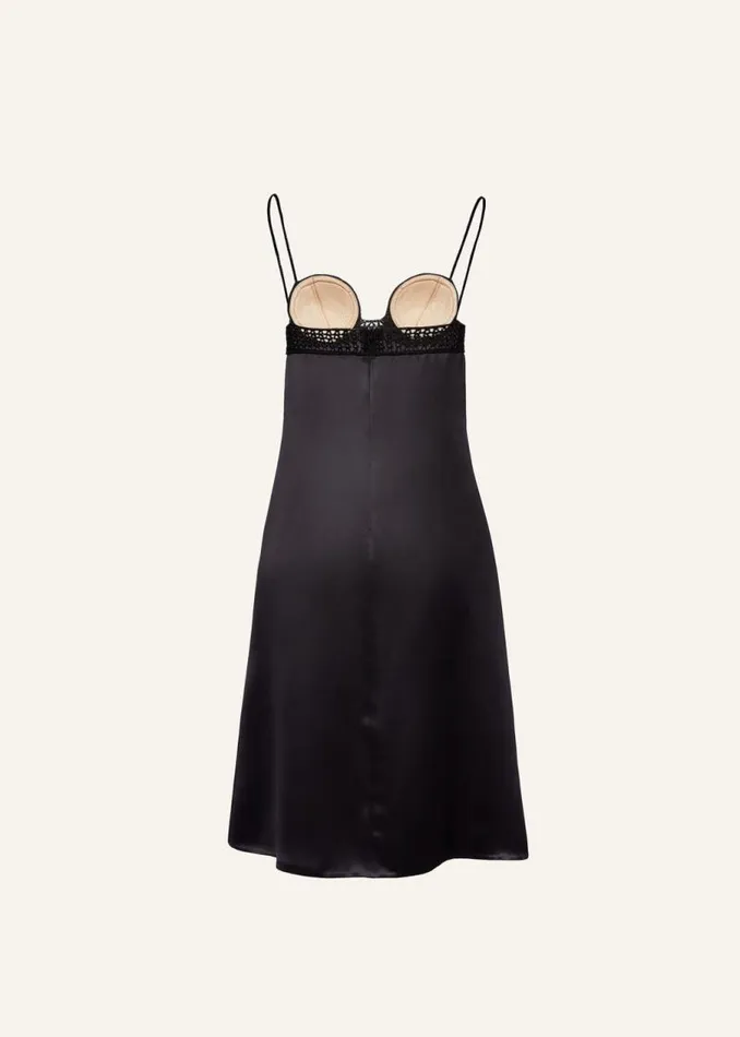 Shop Magda Butrym Dresses Crochet Bustier Midi Dress In Black Shop Magda Butrym Dresses Crochet Bustier Midi Dress In Black