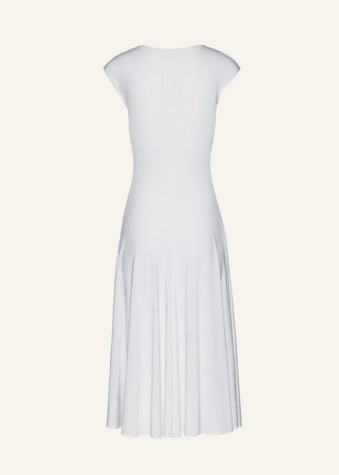 Shop Magda Butrym Dresses Drop Waist Jersey Dress In White Shop Magda Butrym Dresses Drop Waist Jersey Dress In White
