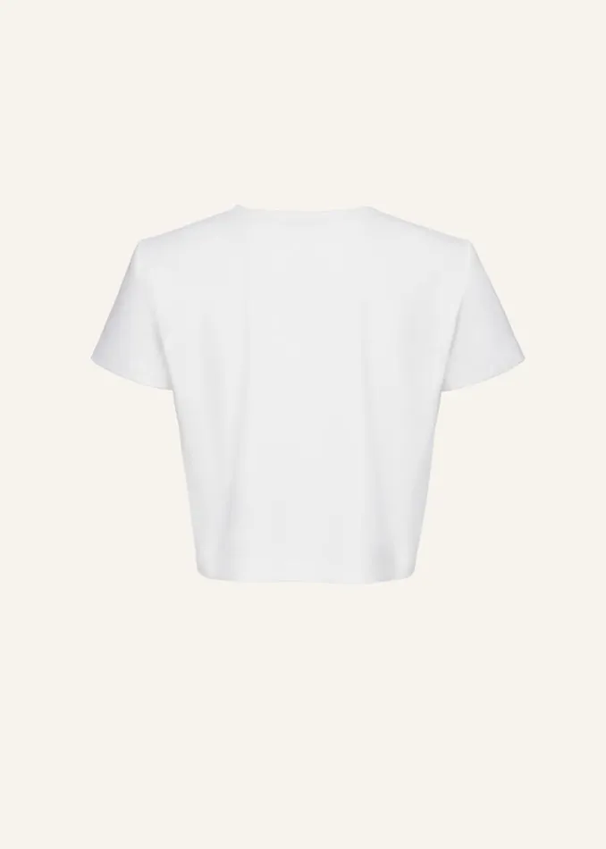 Shop Magda Butrym Essentials Crochet Bra Tshirt In White Shop Magda Butrym Essentials Crochet Bra Tshirt In White