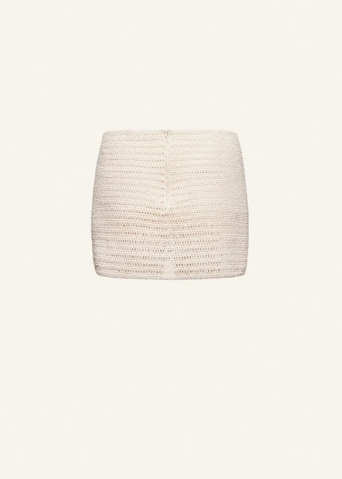 Shop Magda Butrym Essentials Crochet Mini Skirt In Cream Shop Magda Butrym Essentials Crochet Mini Skirt In Cream