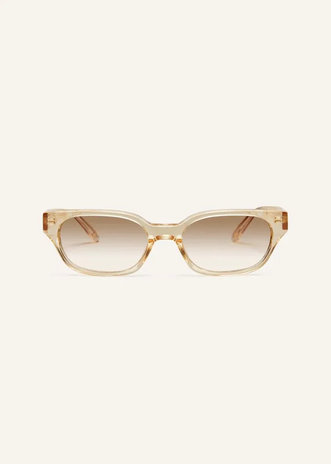 Shop Magda Butrym Eyewear Slim Rectangular Sunglasses In Yellow