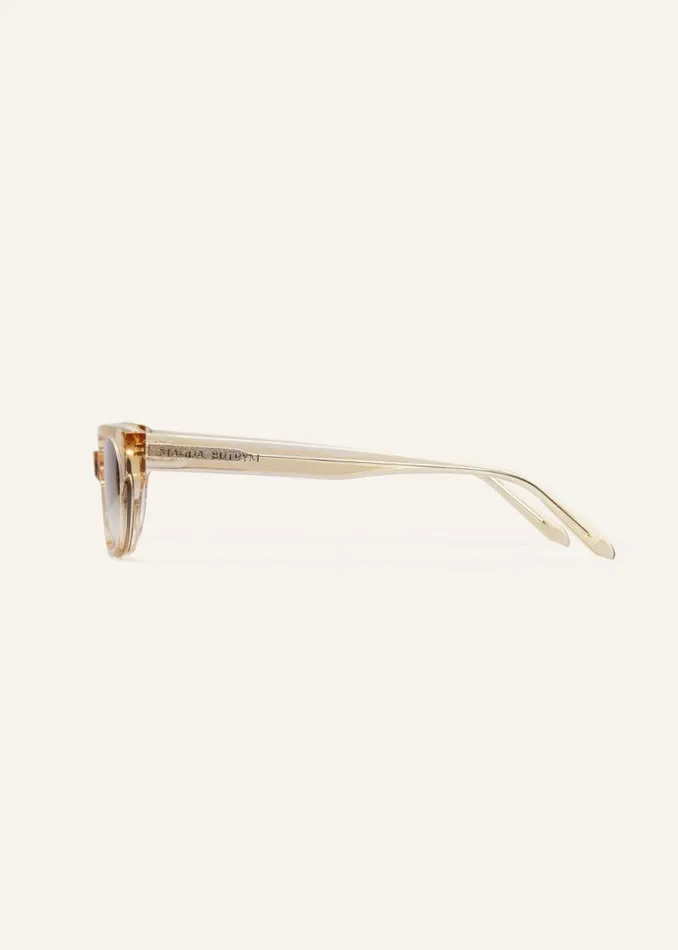 Shop Magda Butrym Eyewear Slim Rectangular Sunglasses In Yellow Shop Magda Butrym Eyewear Slim Rectangular Sunglasses In Yellow
