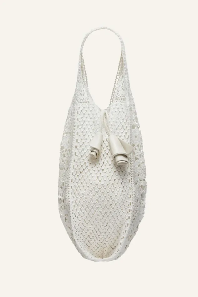 Shop Magda Butrym Handbags Crochet Tote Bag In White