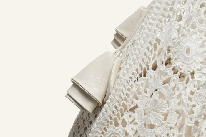 Shop Magda Butrym Handbags Crochet Tote Bag In White