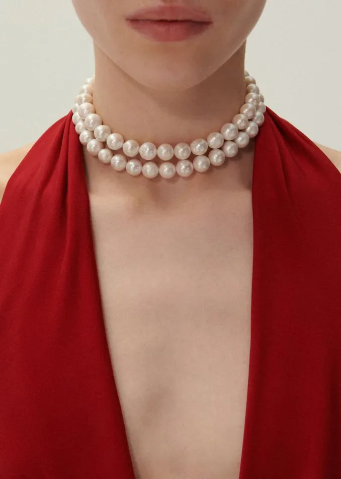 Shop Magda Butrym Jewelry Pearl Necklace In Silver Shop Magda Butrym Jewelry Pearl Necklace In Silver