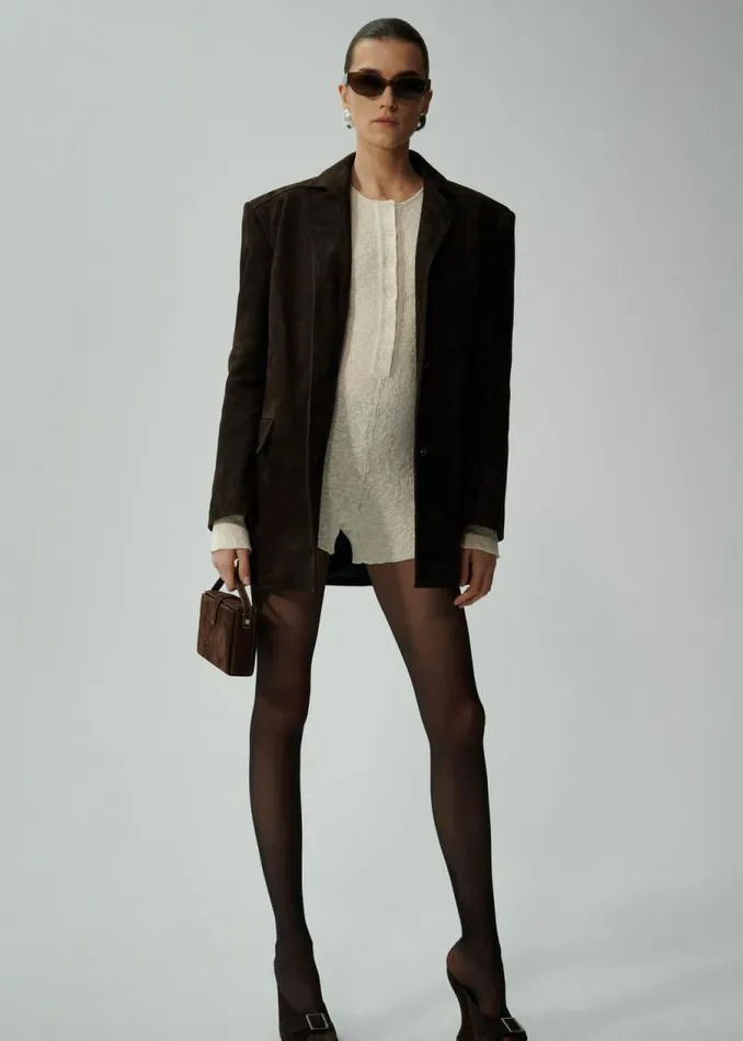Shop Magda Butrym Leather And Shearling Suede Car Jacket In Brown Shop Magda Butrym Leather And Shearling Suede Car Jacket In Brown