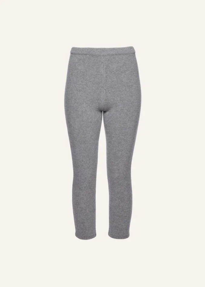 Shop Magda Butrym Pants Cropped Knitwear Leggings In Light Grey