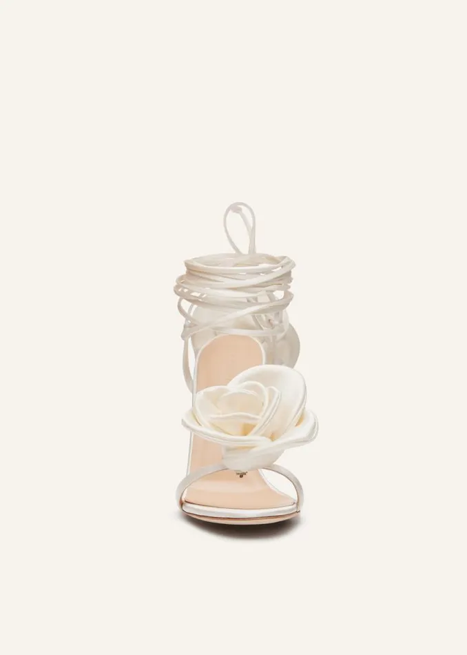 Shop Magda Butrym Shoes Double Flower Heel Sandals In Ivory Shop Magda Butrym Shoes Double Flower Heel Sandals In Ivory