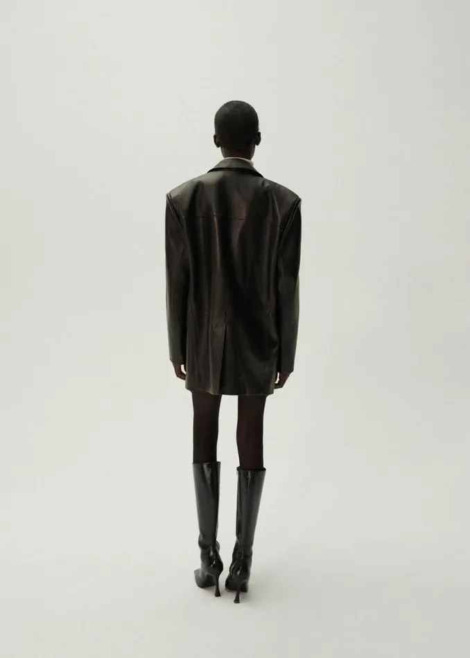 Shop Magda Butrym Skirts Draped Leather Mini Skirt In Black Shop Magda Butrym Skirts Draped Leather Mini Skirt In Black