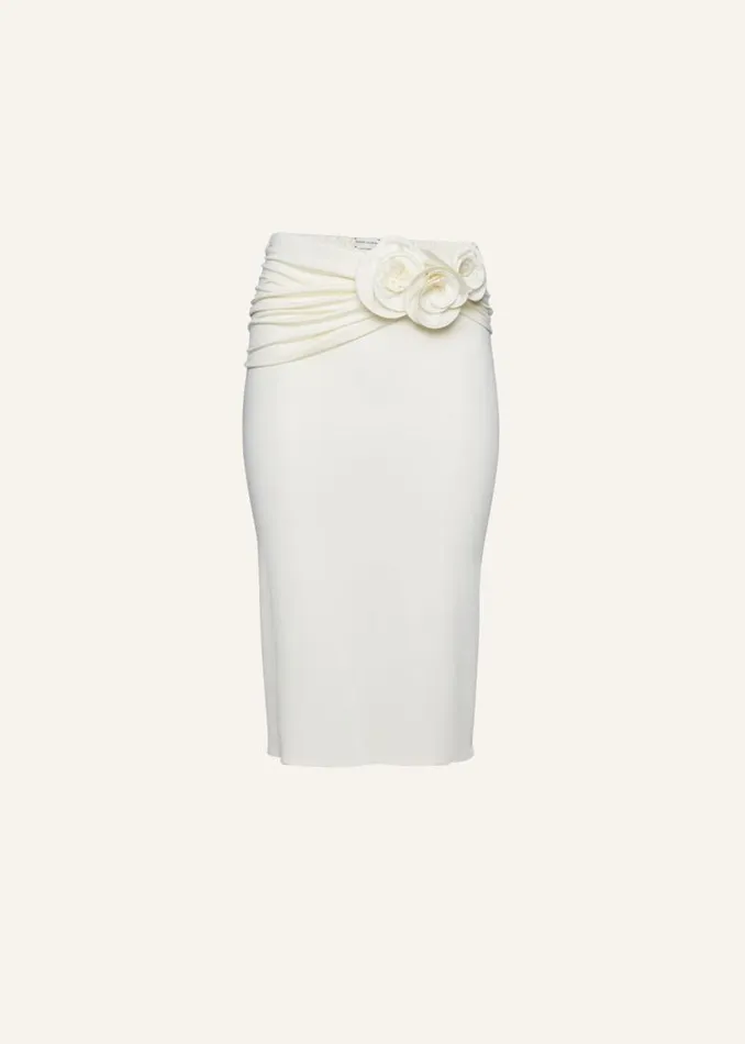 Shop Magda Butrym Skirts Waist Wrap Midi Skirt In Cream