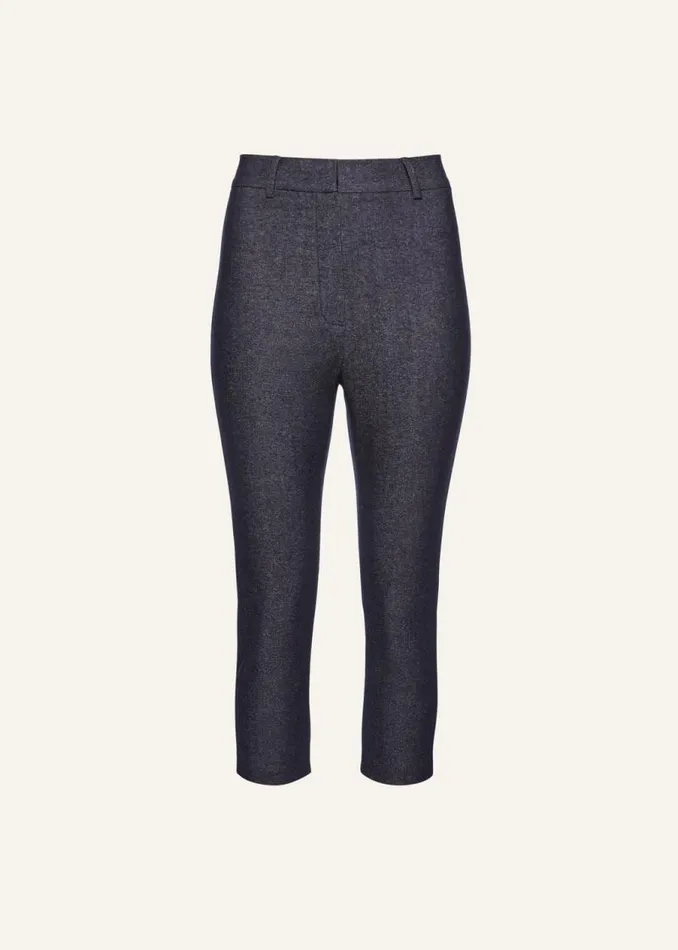 Shop Magda Butrym Tailoring And Suits Capri Slim Wool Pants In Navy