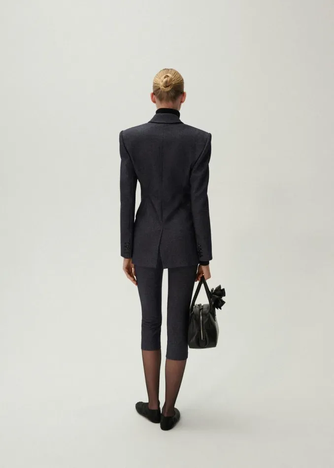 Shop Magda Butrym Tailoring And Suits Capri Slim Wool Pants In Navy Shop Magda Butrym Tailoring And Suits Capri Slim Wool Pants In Navy