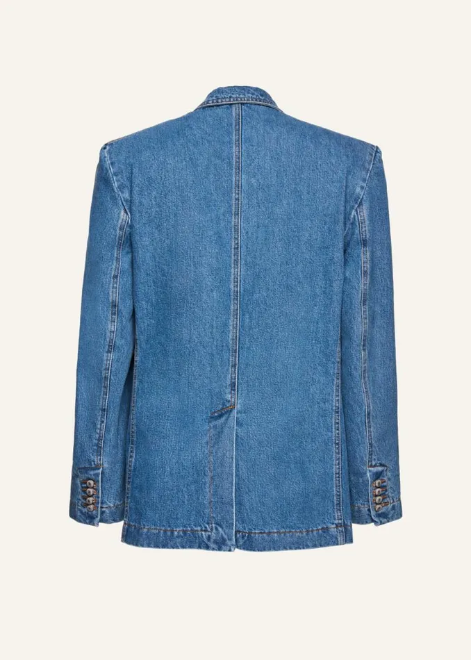 Shop Magda Butrym Tailoring And Suits Classic Oversized Denim Blazer Shop Magda Butrym Tailoring And Suits Classic Oversized Denim Blazer
