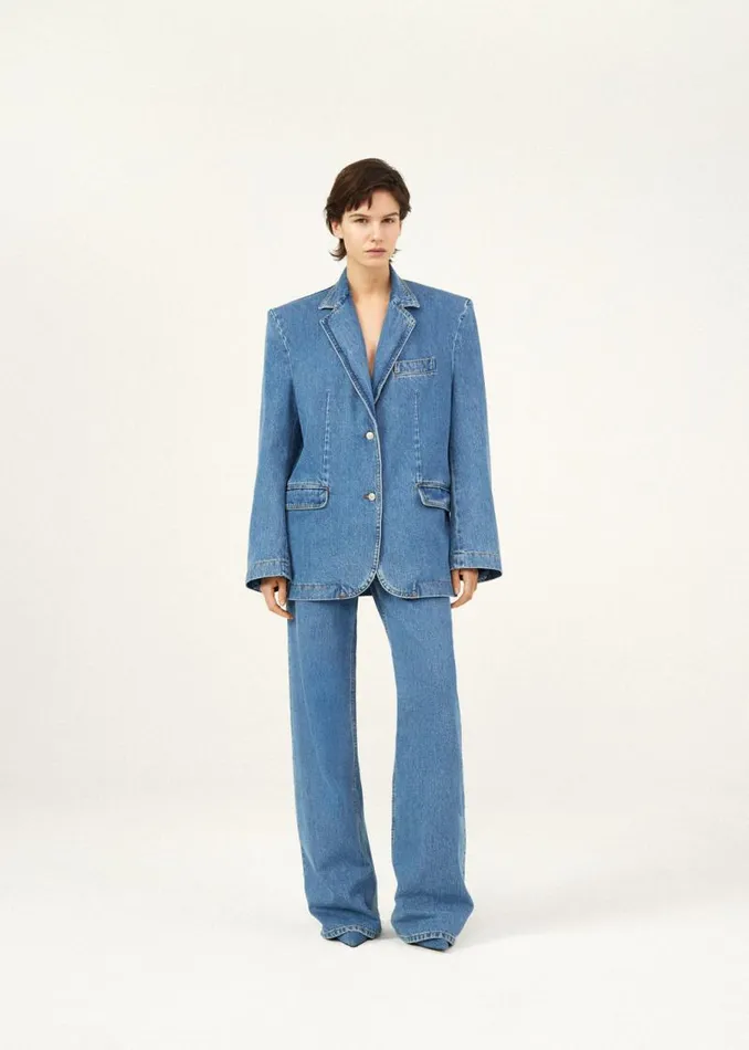 Shop Magda Butrym Tailoring And Suits Classic Oversized Denim Blazer Shop Magda Butrym Tailoring And Suits Classic Oversized Denim Blazer