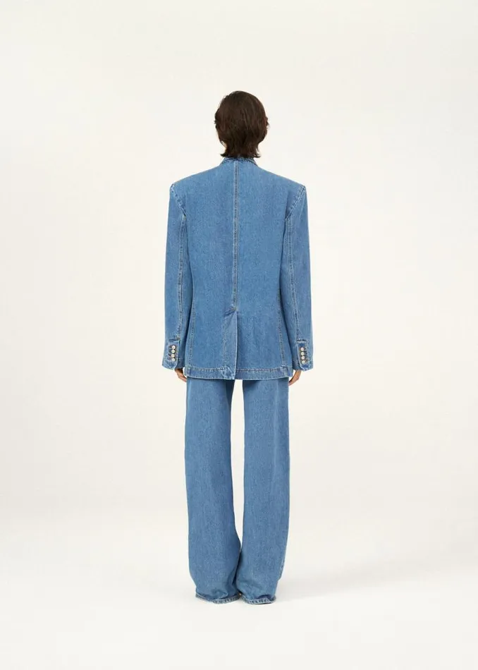 Shop Magda Butrym Tailoring And Suits Classic Oversized Denim Blazer Shop Magda Butrym Tailoring And Suits Classic Oversized Denim Blazer
