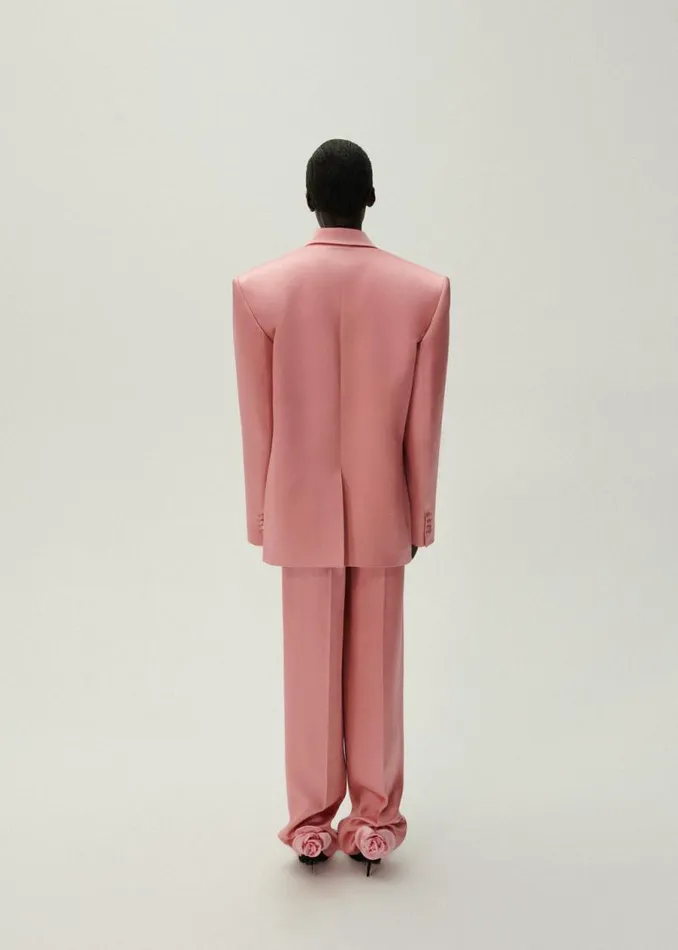 Shop Magda Butrym Tailoring And Suits Classic Satin Oversized Blazer In Pink Shop Magda Butrym Tailoring And Suits Classic Satin Oversized Blazer In Pink