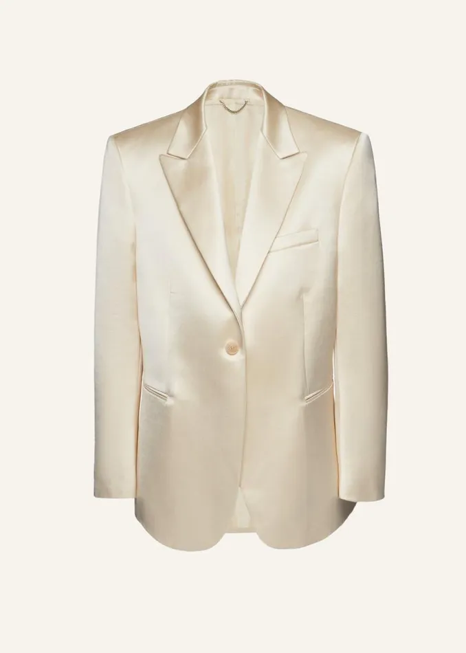 Shop Magda Butrym Tailoring And Suits Oversized Single Button Satin Blazer In Yellow Shop Magda Butrym Tailoring And Suits Oversized Single Button Satin Blazer In Yellow