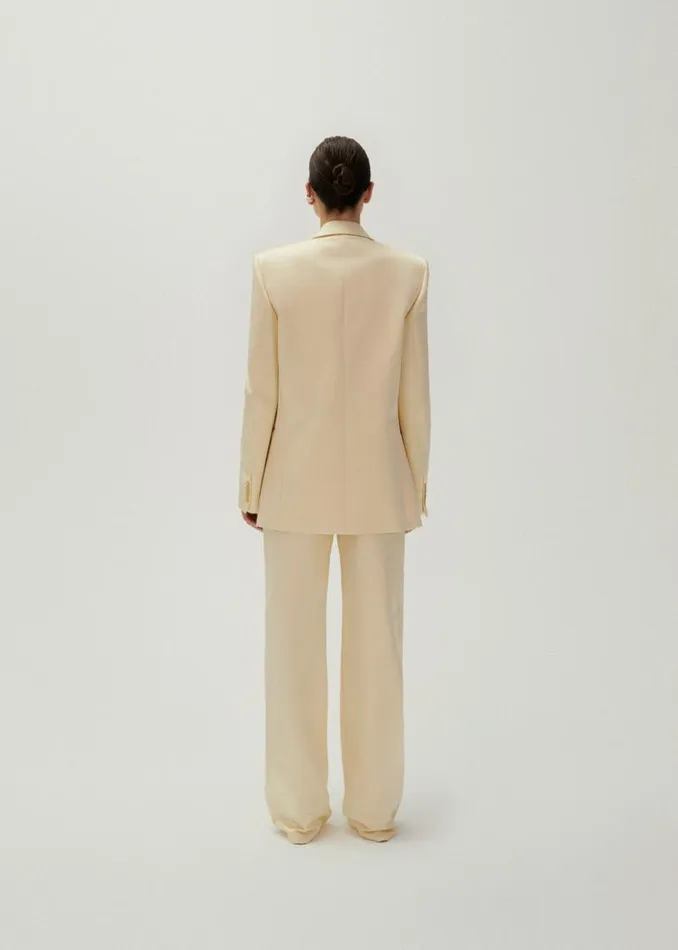 Shop Magda Butrym Tailoring And Suits Oversized Single Button Satin Blazer In Yellow Shop Magda Butrym Tailoring And Suits Oversized Single Button Satin Blazer In Yellow